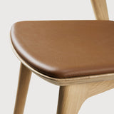 Bok dining chair - varnished oak - Cognac leather White Cliff Studio Dining Chair