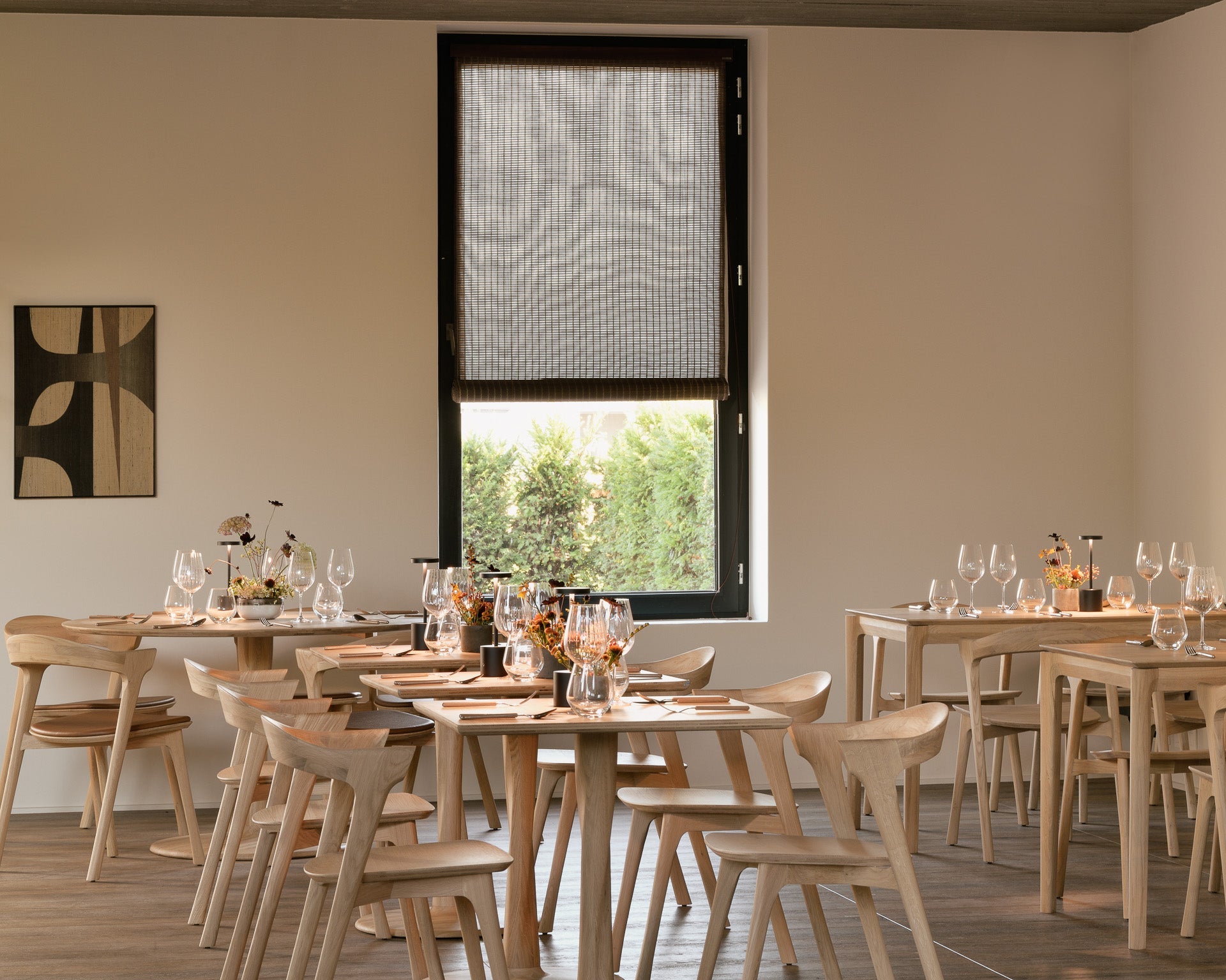 Bok dining chair - varnished oak - Cognac leather White Cliff Studio Dining Chair