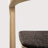 Bok dining chair - varnished oak - Dark Brown fabric White Cliff Studio Dining Chair