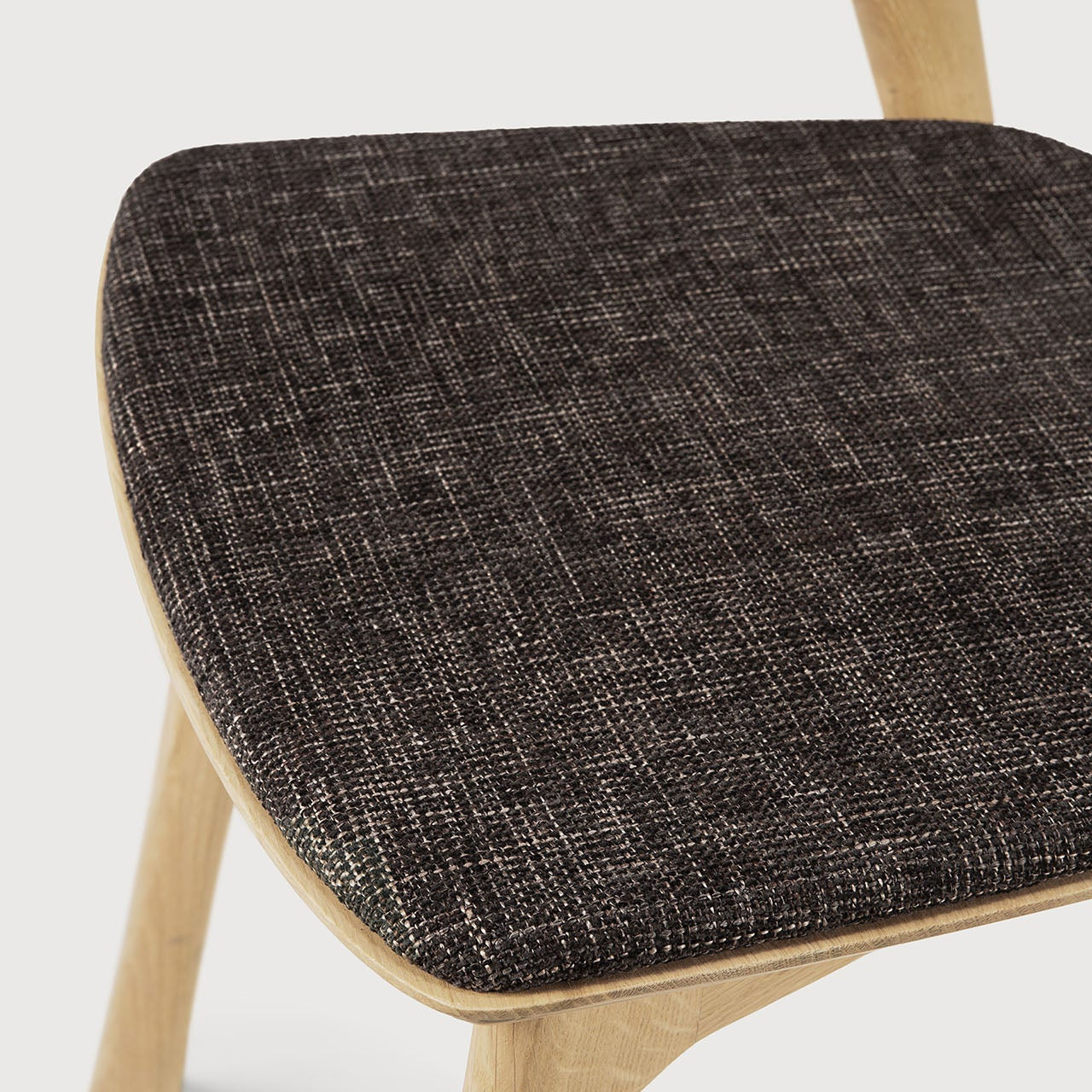 Bok dining chair - varnished oak - Dark Brown fabric White Cliff Studio Dining Chair