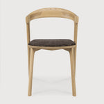 Bok dining chair - varnished oak - Dark Brown fabric White Cliff Studio Dining Chair