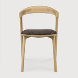 Bok dining chair - varnished oak - Dark Brown fabric White Cliff Studio Dining Chair