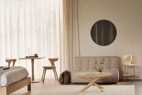 Bok dining chair - varnished oak - Sienna leather White Cliff Studio Dining Chair