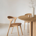Bok dining chair - varnished oak - Sienna leather White Cliff Studio Dining Chair