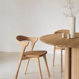 Bok dining chair - varnished oak - Sienna leather White Cliff Studio Dining Chair
