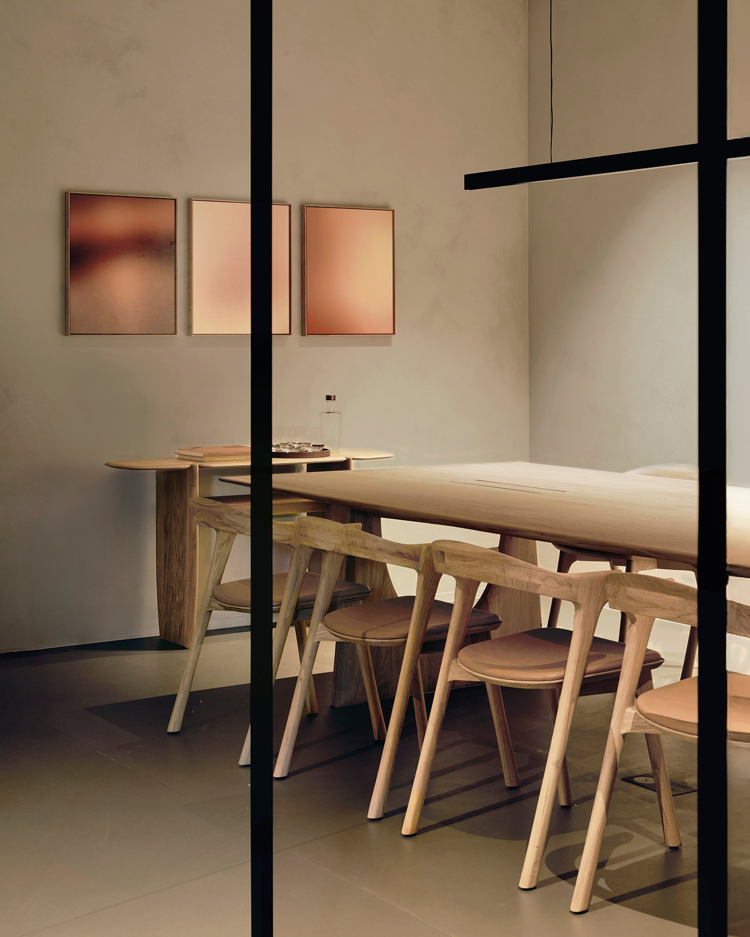 Bok dining chair - varnished oak - Sienna leather White Cliff Studio Dining Chair