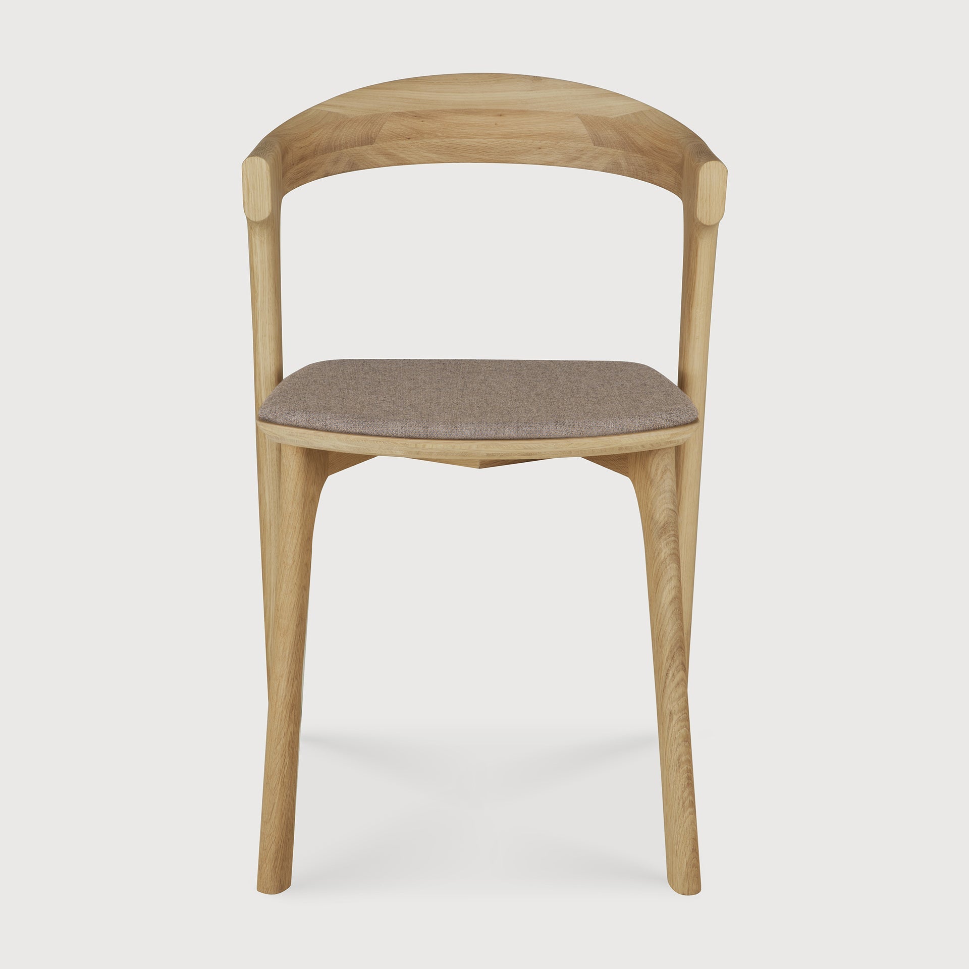 Bok dining chair - varnished oak - Warm Grey fabric White Cliff Studio Dining Chair