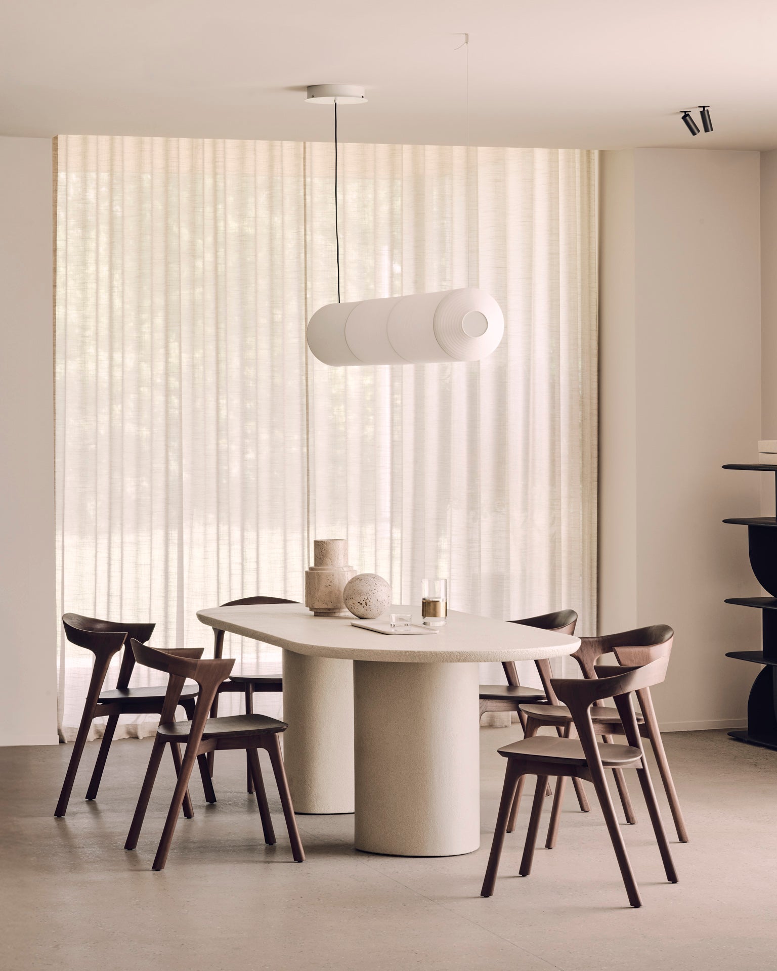 Bok dining chair - varnished teak - brown White Cliff Studio Dining Chair