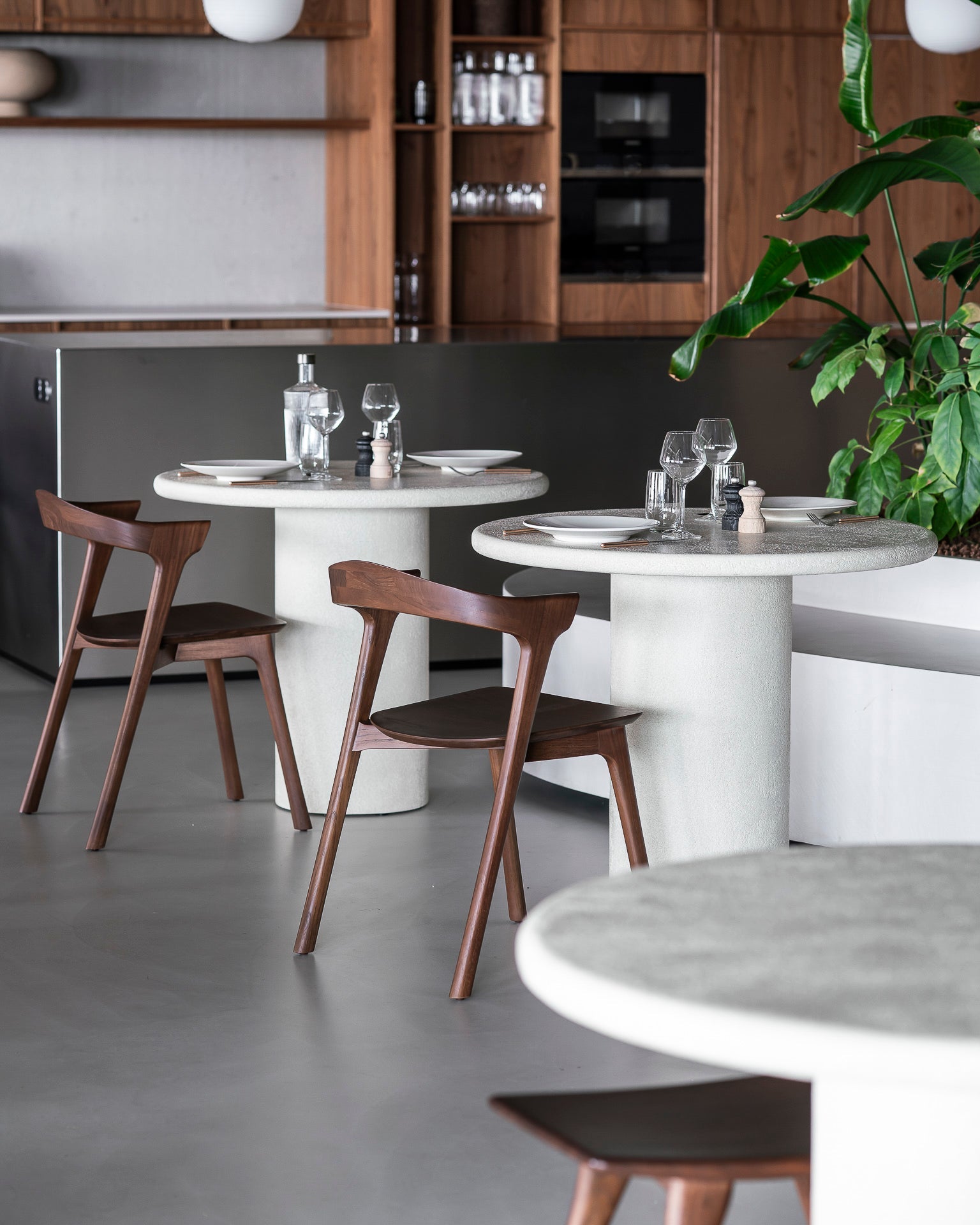 Bok dining chair - varnished teak - brown White Cliff Studio Dining Chair