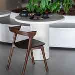 Bok dining chair - varnished teak - brown White Cliff Studio Dining Chair