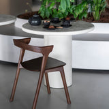 Bok dining chair - varnished teak - brown White Cliff Studio Dining Chair