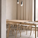 Bok extendable dining table - oak - rectangular White Cliff Studio Dining Table