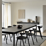 Bok extendable dining table - varnished oak - black - rectangular White Cliff Studio Dining Table