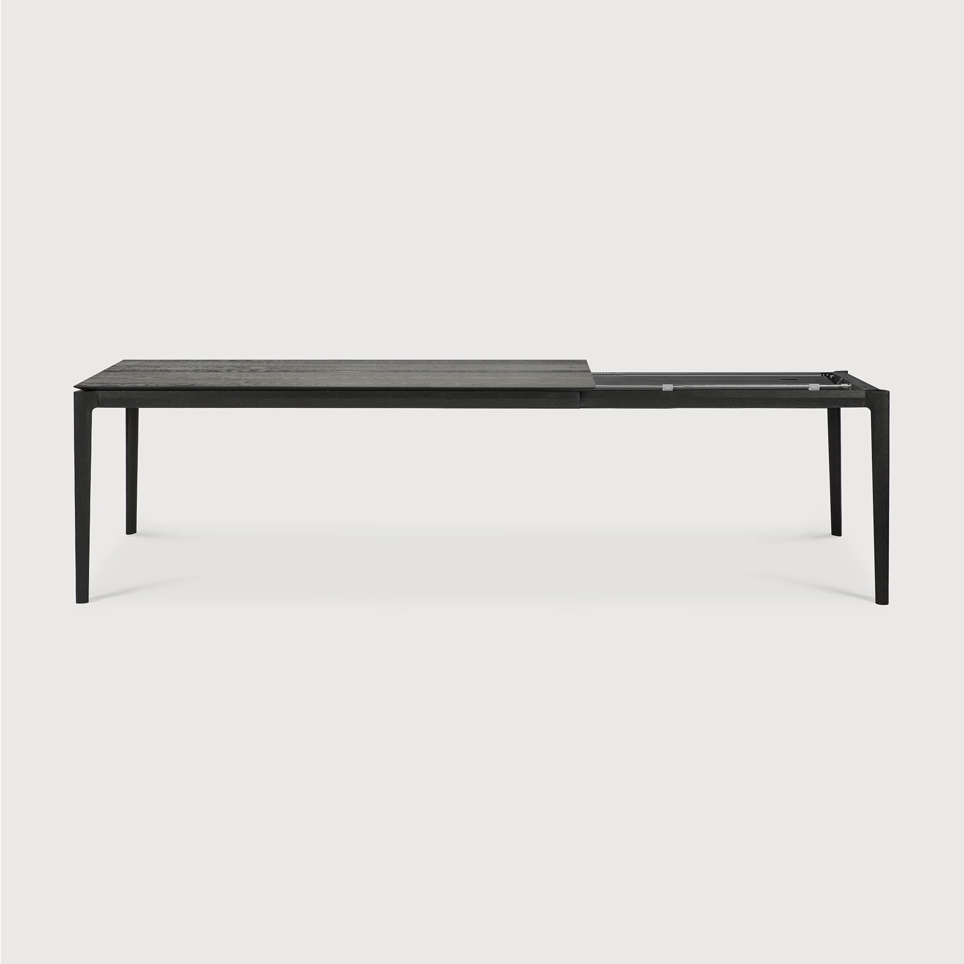 Bok extendable dining table - varnished oak - black - rectangular White Cliff Studio Dining Table