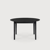 Bok extendable dining table - varnished oak - black - round White Cliff Studio Dining Table
