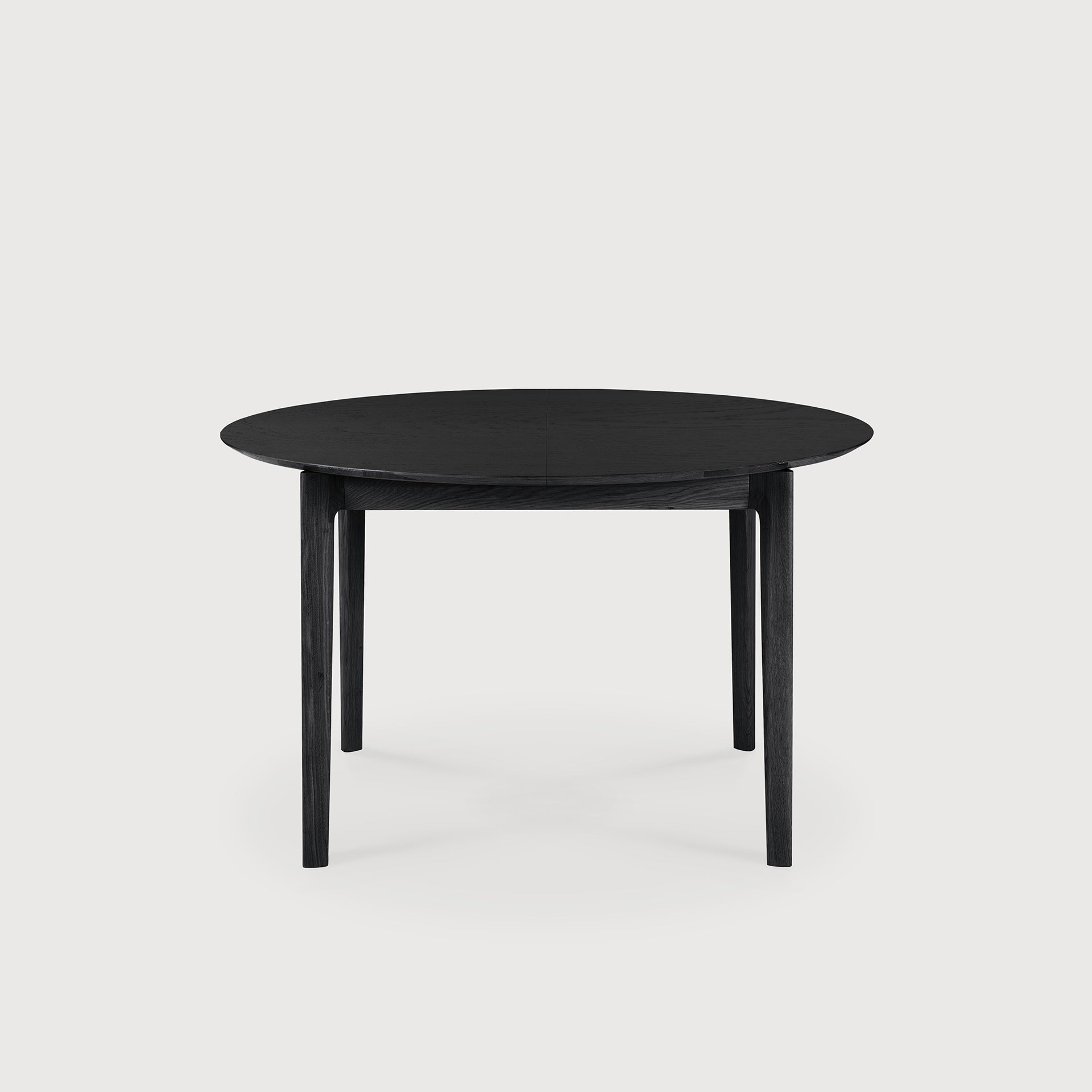 Bok extendable dining table - varnished oak - black - round White Cliff Studio Dining Table