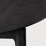 Bok extendable dining table - varnished oak - black - round White Cliff Studio Dining Table