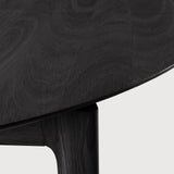 Bok extendable dining table - varnished oak - black - round White Cliff Studio Dining Table