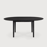 Bok extendable dining table - varnished oak - black - round White Cliff Studio Dining Table