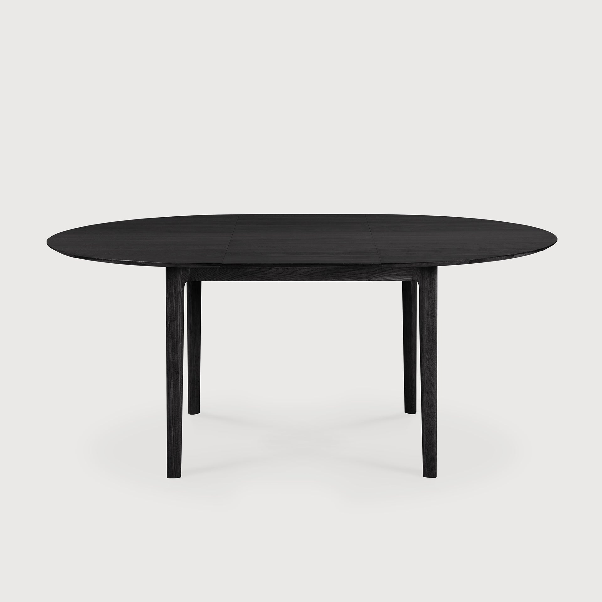 Bok extendable dining table - varnished oak - black - round White Cliff Studio Dining Table