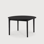 Bok extendable dining table - varnished oak - black - round White Cliff Studio Dining Table