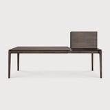 Bok extendable dining table - varnished oak - brown - rectangular White Cliff Studio Dining Table