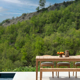 Bok outdoor bench frame - teak - 2+ seater White Cliff Studio Outdoor Bench