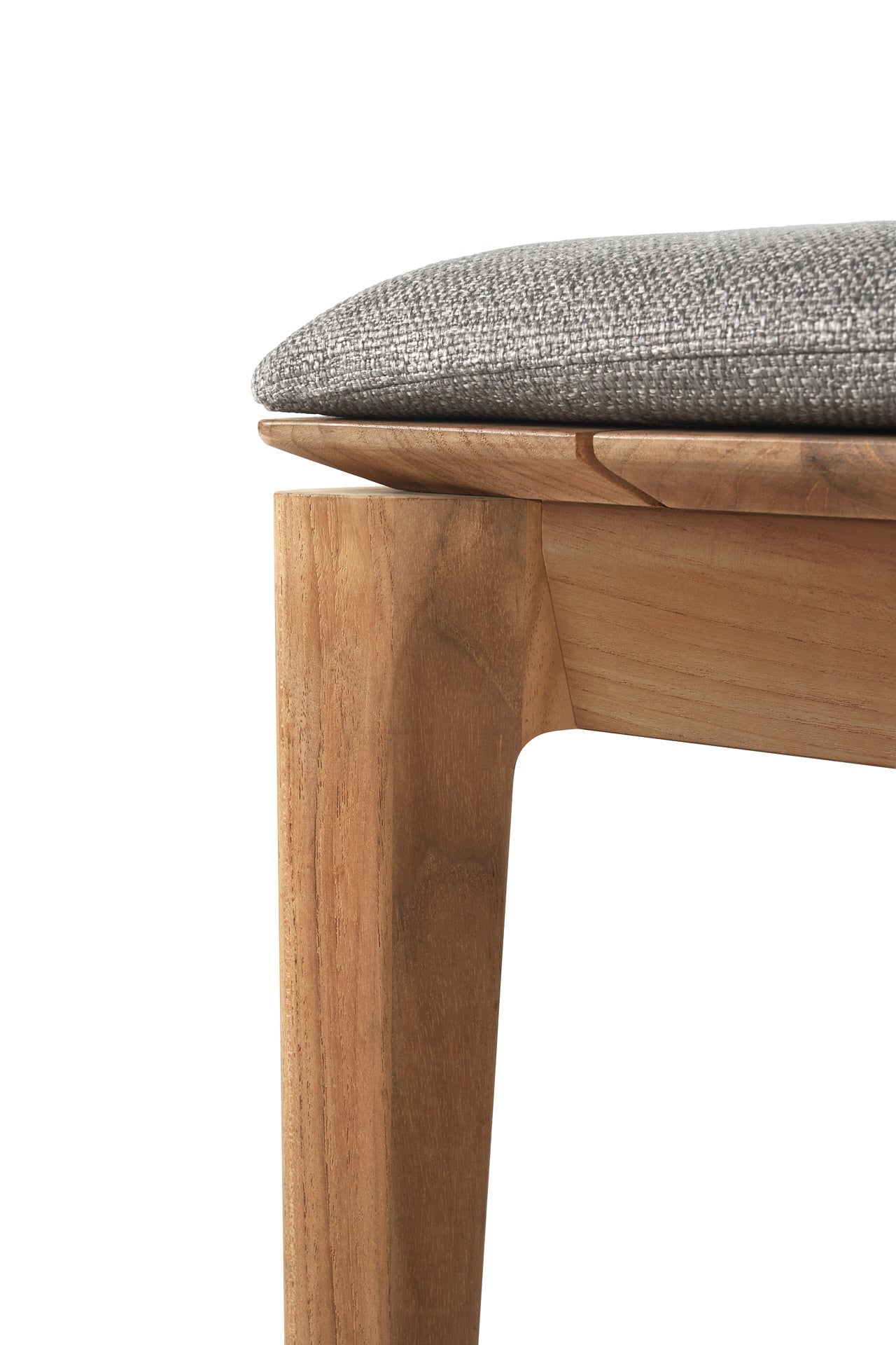 Bok outdoor bench - teak - Mocha fabric - 2+ seater White Cliff Studio Outdoor Bench