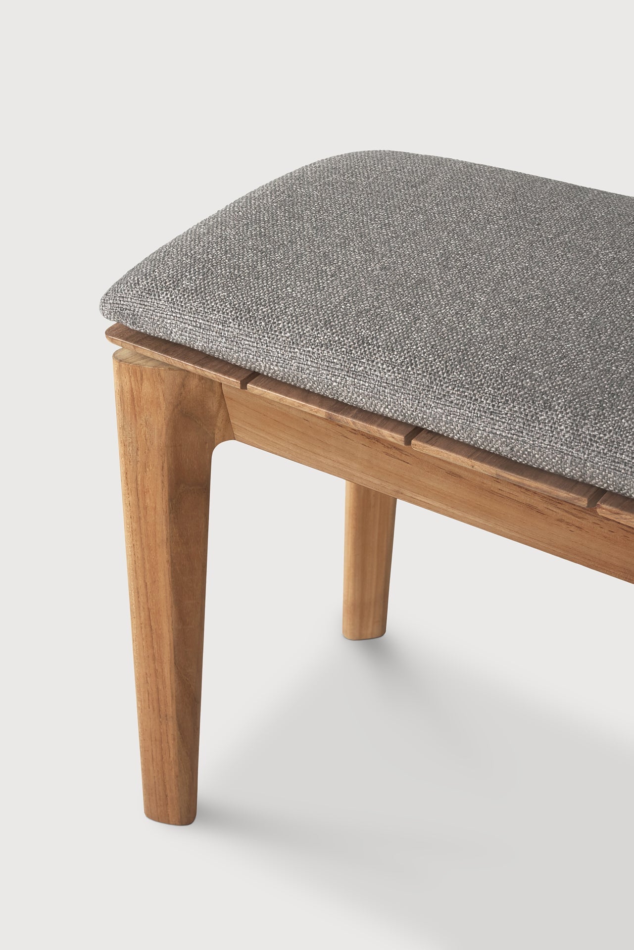 Bok outdoor bench - teak - Mocha fabric - 2+ seater White Cliff Studio Outdoor Bench