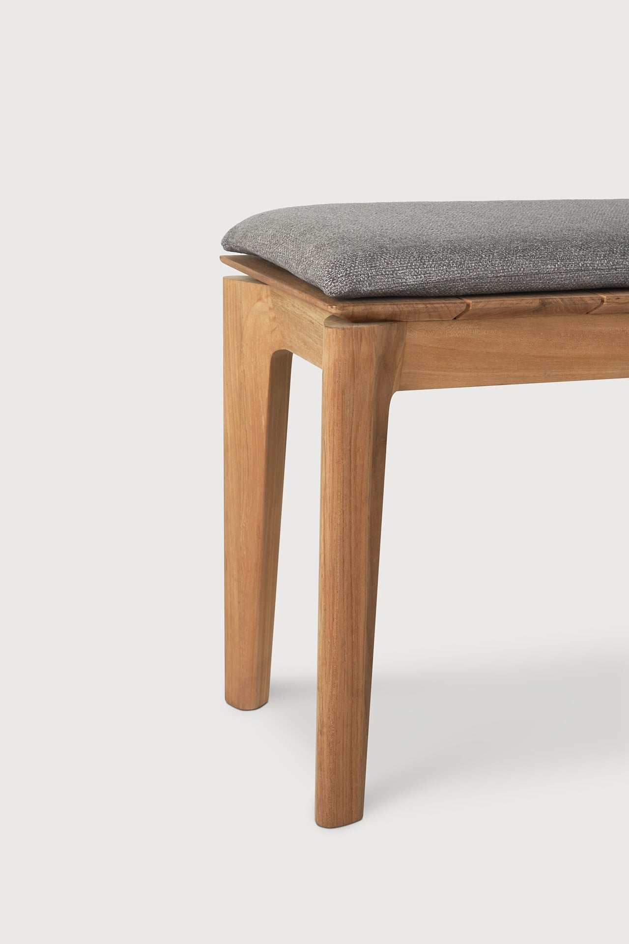 Bok outdoor bench - teak - Mocha fabric - 2+ seater White Cliff Studio Outdoor Bench