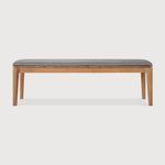 Bok outdoor bench - teak - Mocha fabric - 3+ seater White Cliff Studio Outdoor Bench