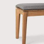 Bok outdoor bench - teak - Mocha fabric - 3+ seater White Cliff Studio Outdoor Bench