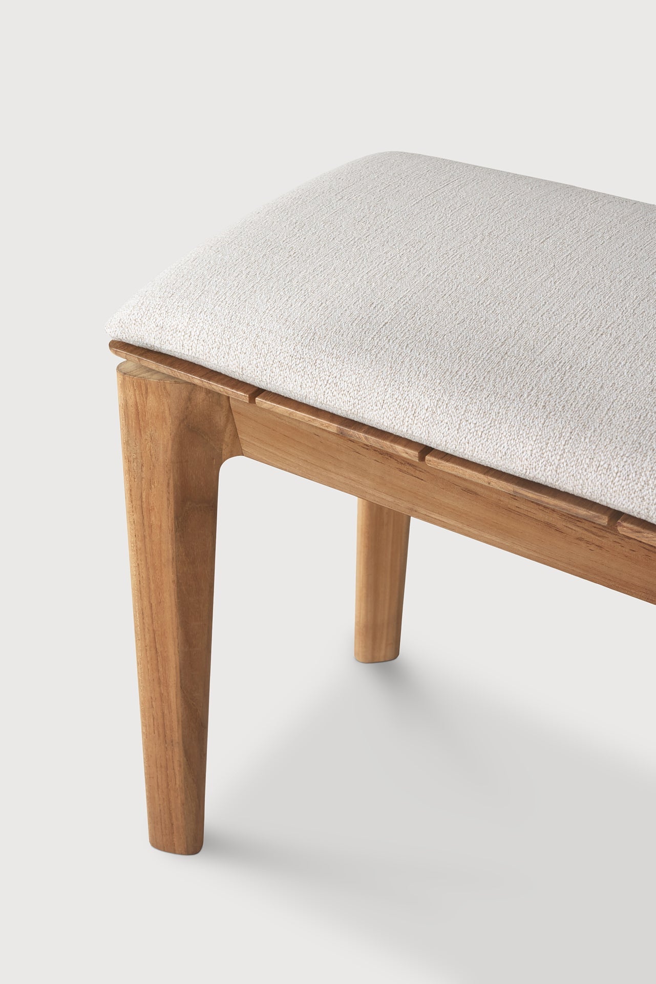 Bok outdoor bench - teak - Off White fabric - 2+ seater White Cliff Studio Outdoor Bench