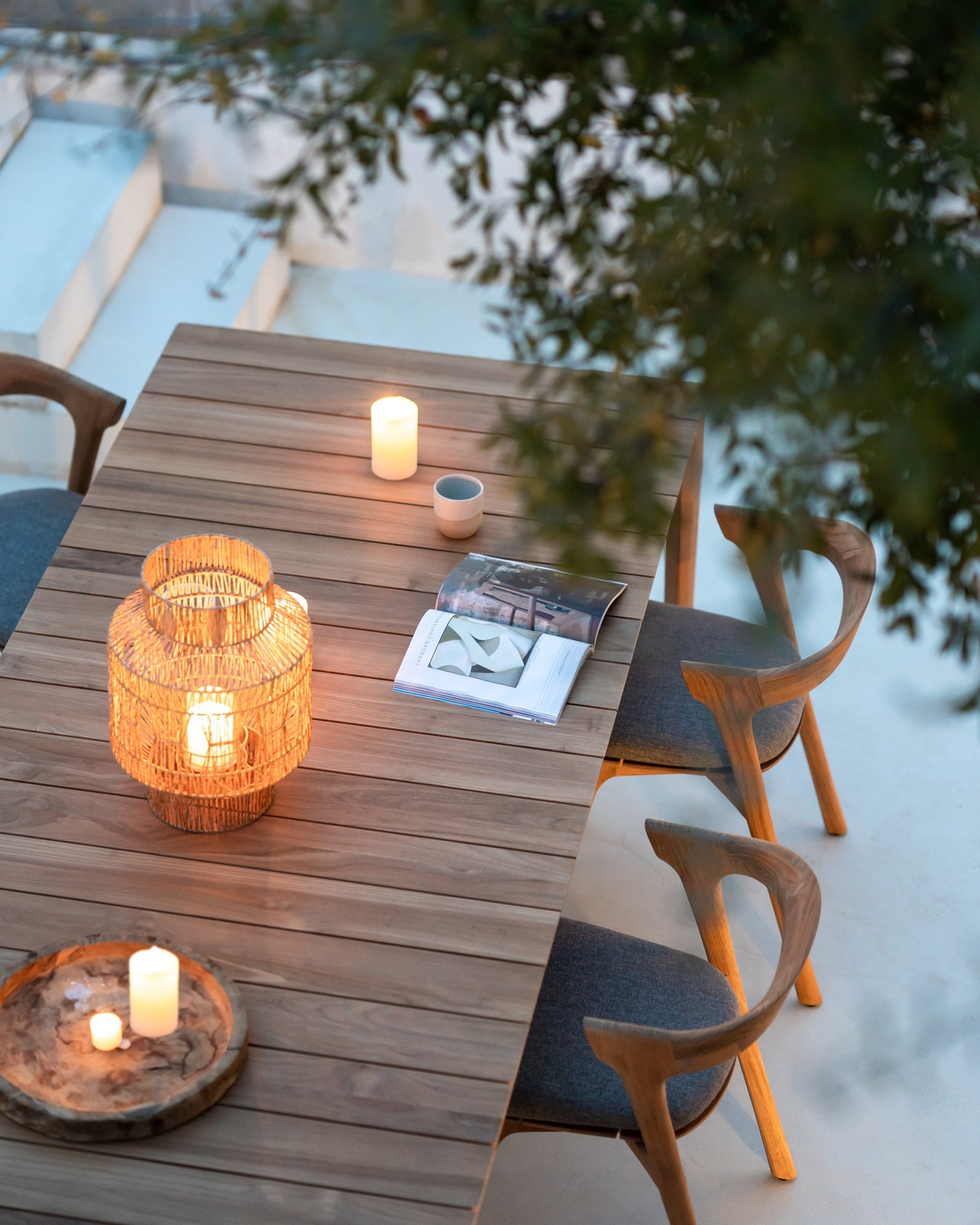 Bok outdoor dining chair cushion - Mocha fabric White Cliff Studio Outdoor Dining Chair