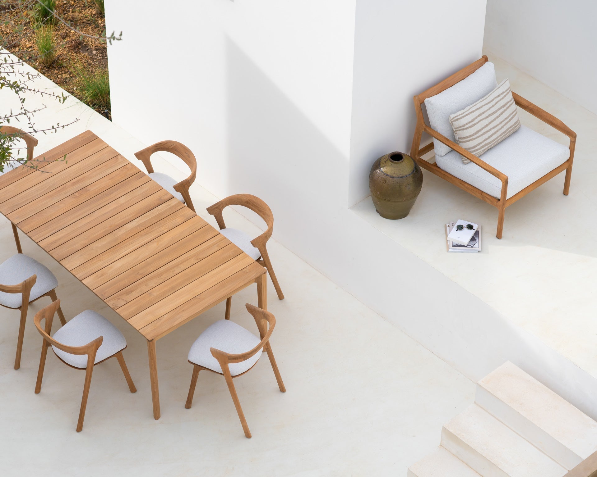 Bok Outdoor Dining Chair Cushion White Cliff Studio Outdoor Dining Chair