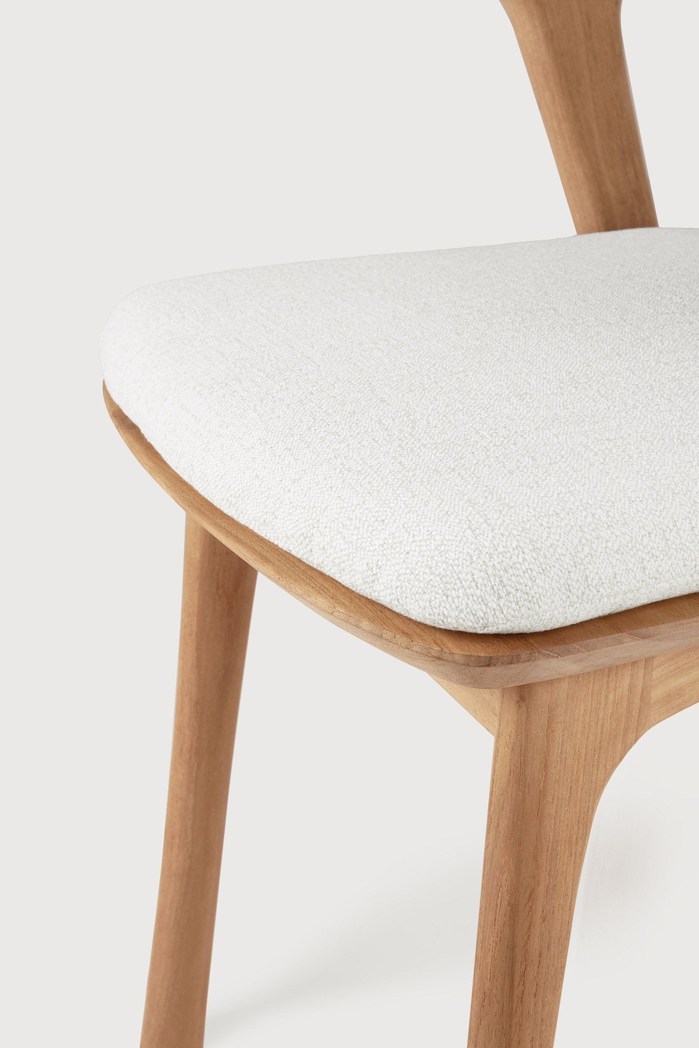 Bok outdoor dining chair - teak - Off White fabric White Cliff Studio Outdoor Dining Chair