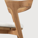 Bok outdoor dining chair - teak - Off White fabric White Cliff Studio Outdoor Dining Chair