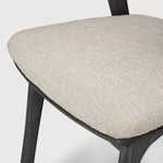 Bok outdoor dining chair - varnished teak - black - Natural fabric White Cliff Studio Outdoor Dining Chair