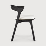 Bok outdoor dining chair - varnished teak - black - Off White fabric White Cliff Studio Outdoor Dining Chair