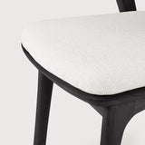 Bok outdoor dining chair - varnished teak - black - Off White fabric White Cliff Studio Outdoor Dining Chair