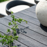 Bok outdoor dining chair - varnished teak - black White Cliff Studio Outdoor Dining Chair