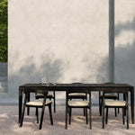 Bok outdoor dining chair - varnished teak - black White Cliff Studio Outdoor Dining Chair
