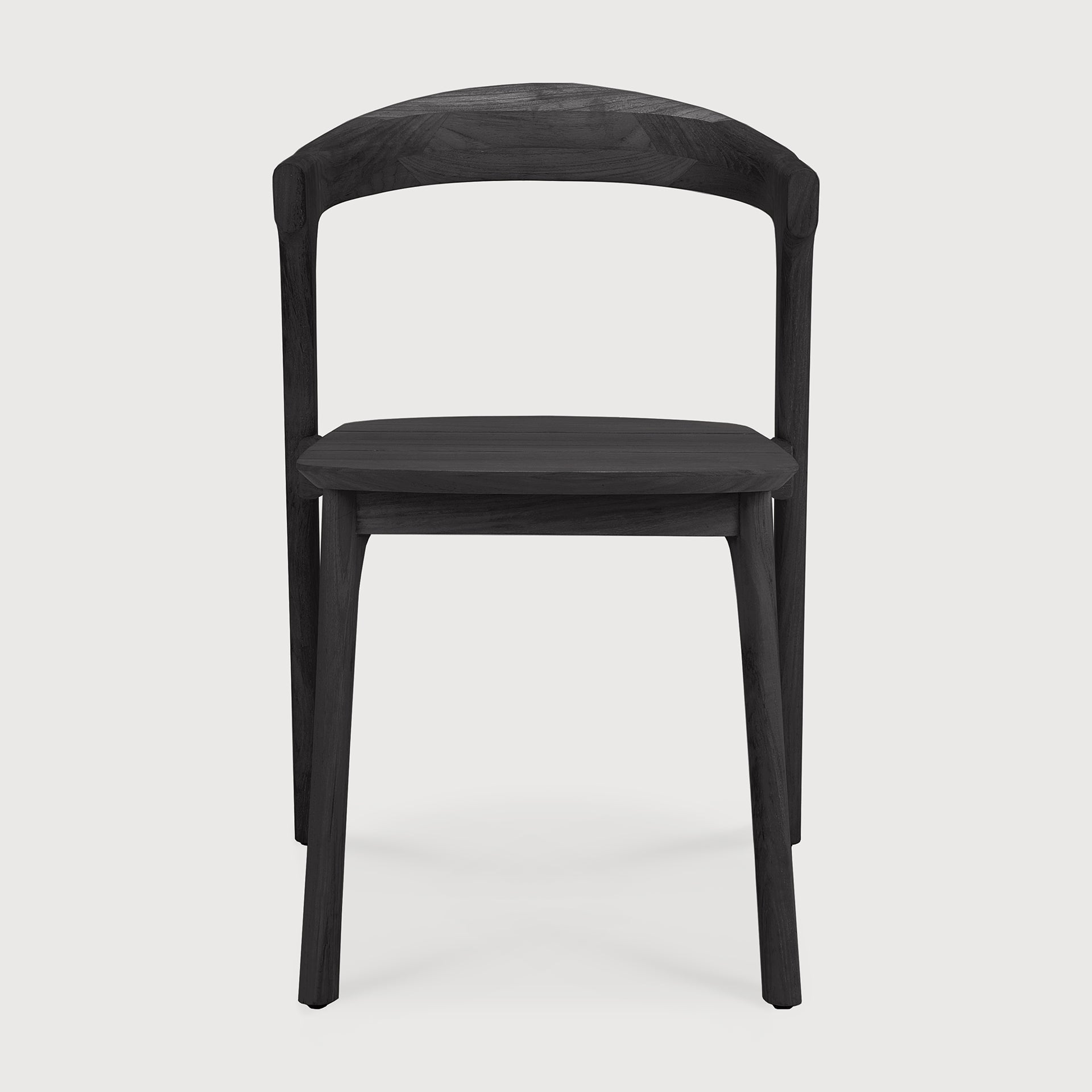 Bok outdoor dining chair - varnished teak - black White Cliff Studio Outdoor Dining Chair