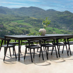Bok outdoor dining chair - varnished teak - black White Cliff Studio Outdoor Dining Chair