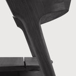 Bok outdoor dining chair - varnished teak - black White Cliff Studio Outdoor Dining Chair