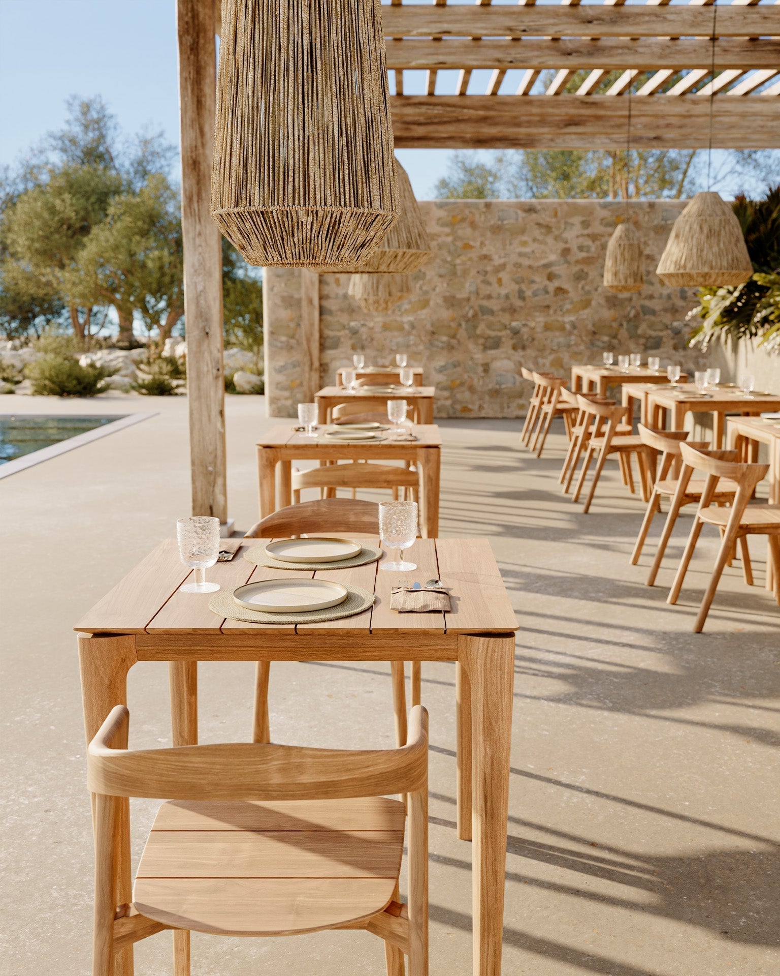 Bok Outdoor Dining Table White Cliff Studio Outdoor Dining Tables