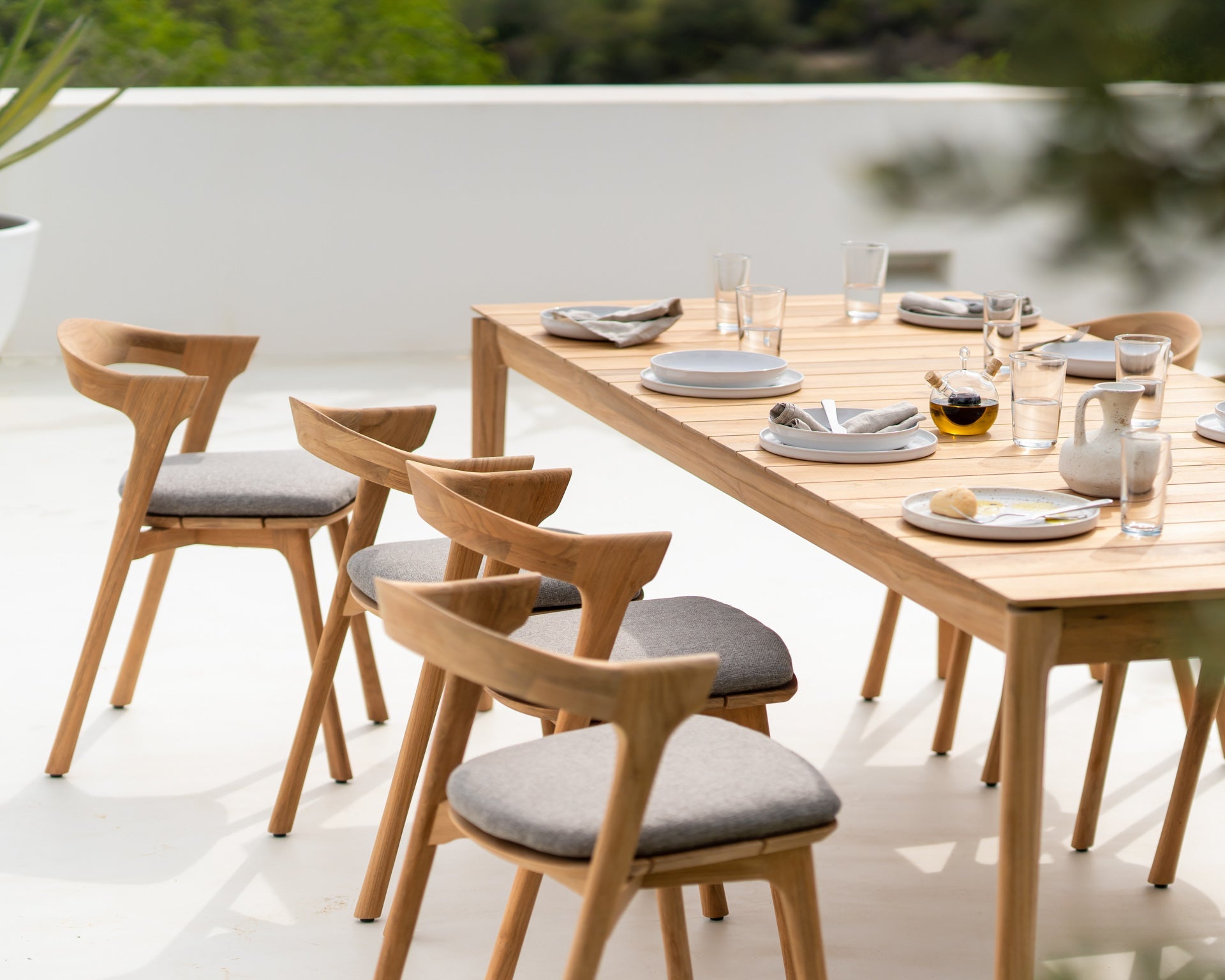 Bok outdoor dining table - teak - rectangular White Cliff Studio Outdoor Dining Table