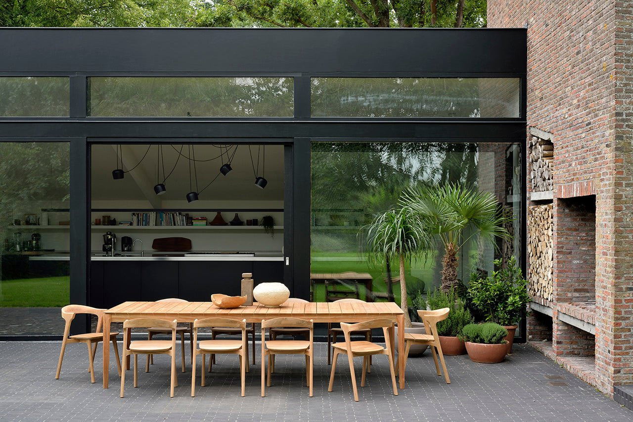 Bok outdoor dining table - teak - rectangular White Cliff Studio Outdoor Dining Table