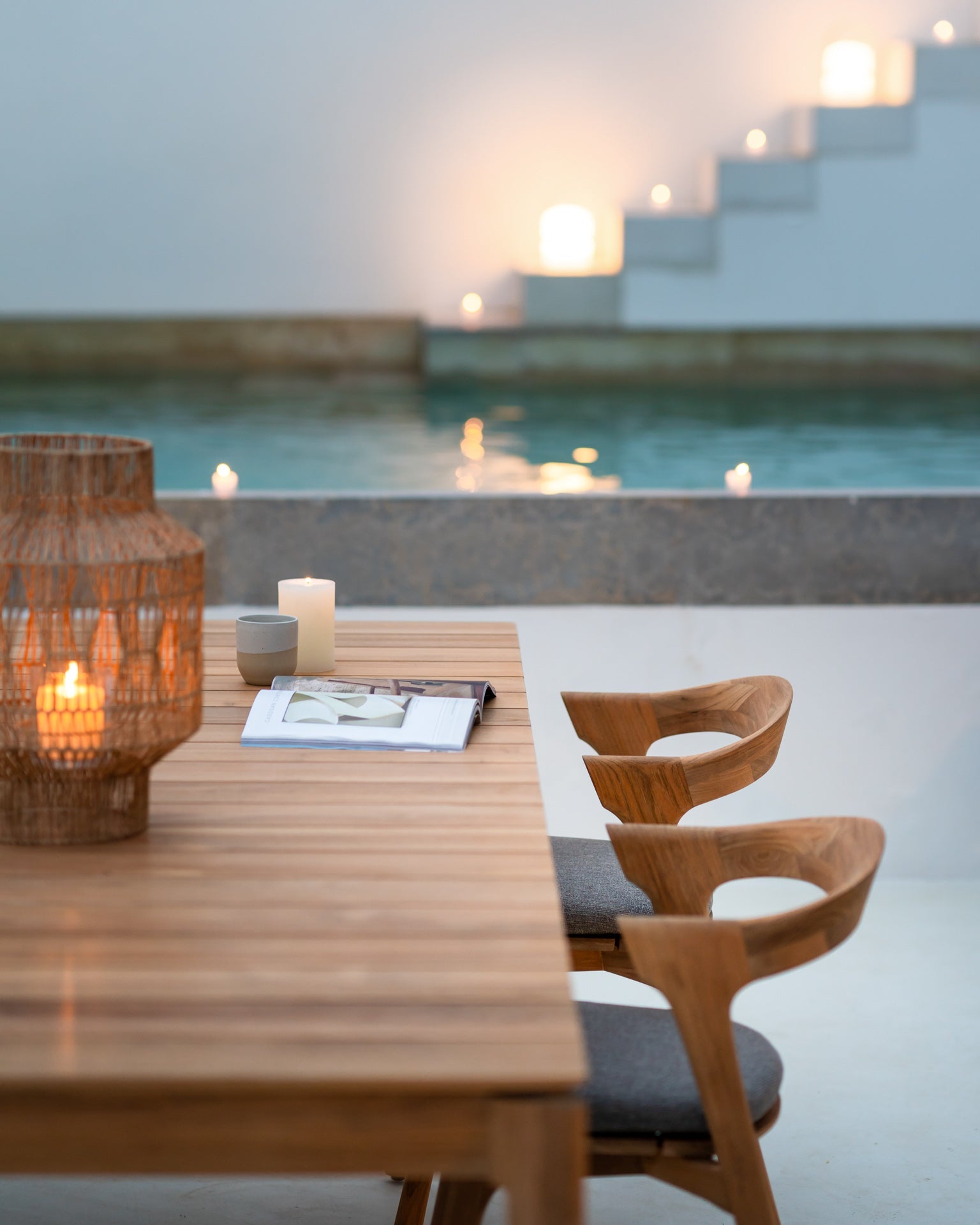 Bok outdoor dining table - teak - rectangular White Cliff Studio Outdoor Dining Table