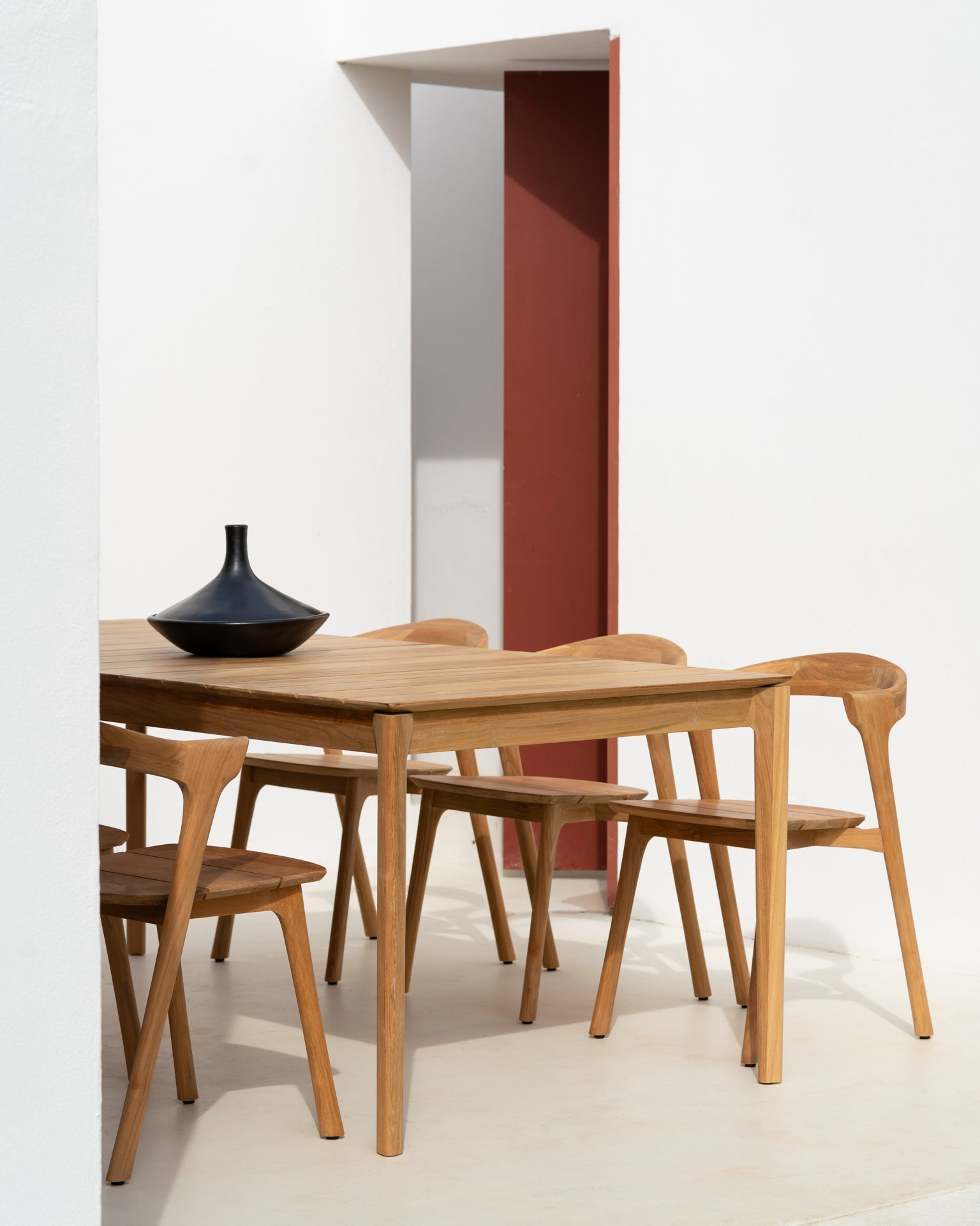 Bok outdoor dining table - teak - rectangular White Cliff Studio Outdoor Dining Table